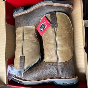 Justin Boots Brown and Tan Cowboy Western Boots